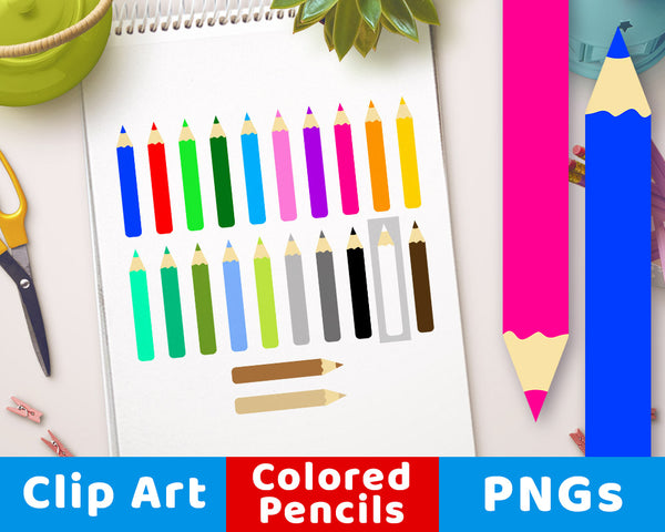 Colored Pencil Clipart- The Digital Download Shop