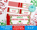 Christmas Coupon Book Editable Printable *EDIT ONLINE*