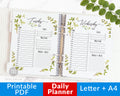 Daily Planner Printable- Watercolor Greenery
