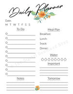 Daily Planner Printable- Floral Watercolor- The Digital Download Shop