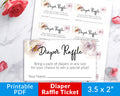 Diaper Raffle Tickets Printable- Gender Neutral Baby Shower