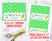 Bunny Bait Bag Topper Printable Editable