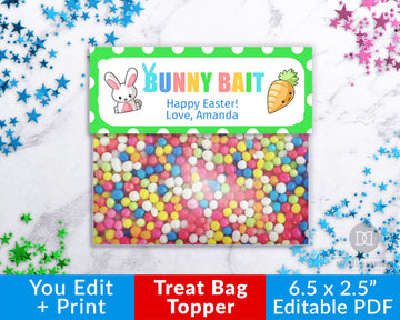 Bunny Bait Bag Topper Printable Editable