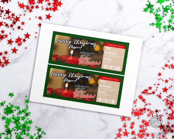 Christmas Event Pass Template Editable Printable