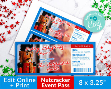 Nutcracker Ballet Ticket Printable *EDIT ONLINE*