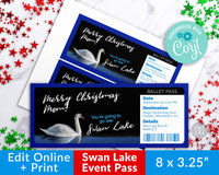 Swan Lake Ballet Ticket Template Printable