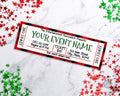 Christmas Event Ticket Template- Red Buffalo Check *EDIT ONLINE*