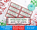 Christmas Event Ticket Template- Red Buffalo Check
