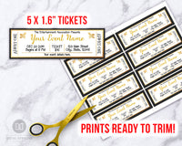 Gold Christmas Event Ticket Template Printable
