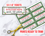 Christmas Event Ticket Template Editable Printable