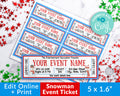Snowman Christmas Event Ticket Template *EDIT ONLINE*