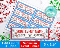 Snowman Christmas Event Ticket Template