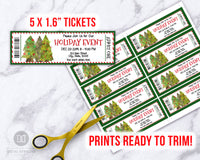 Christmas Tree Event Ticket Printable Editable