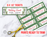 Holiday Event Ticket Editable Printable
