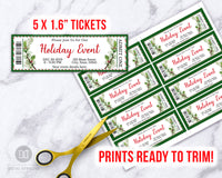 Holiday Event Ticket Editable Printable