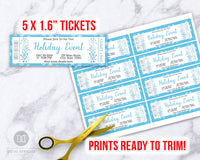 Snowflake Event Ticket Printable Editable