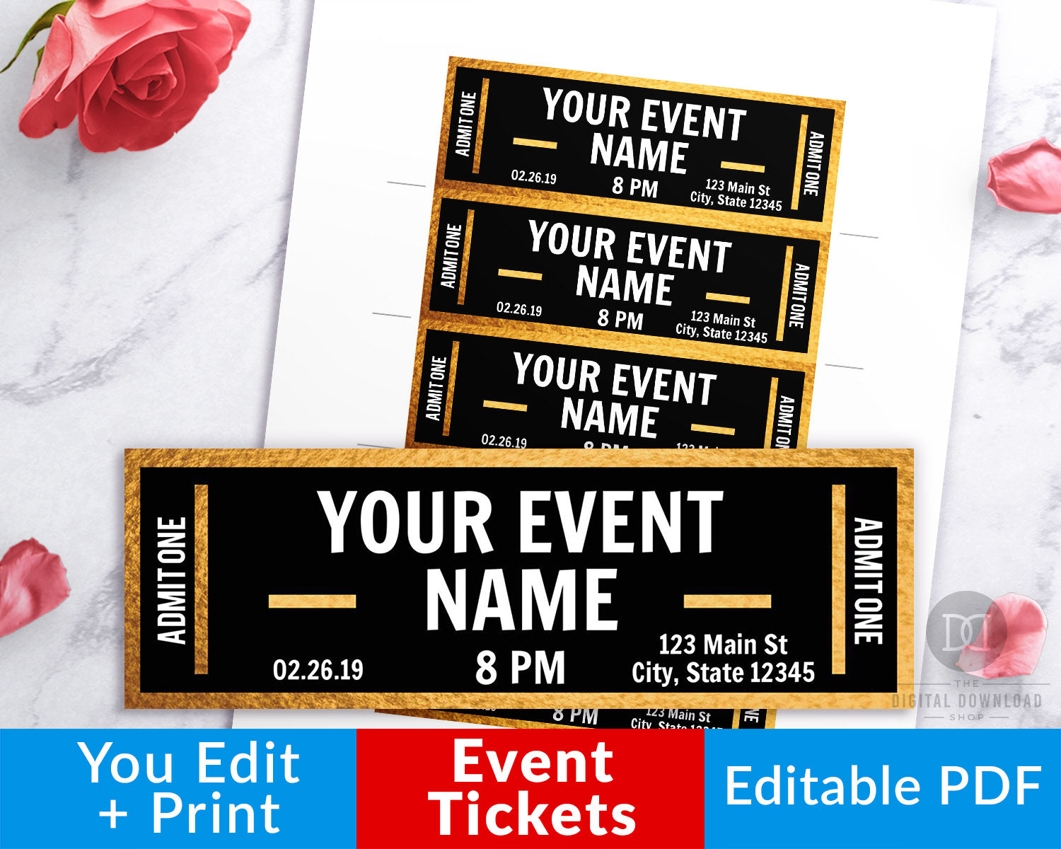 blank event ticket template