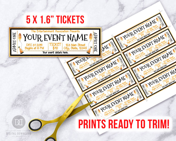 New Year's Event Ticket Template Printable 