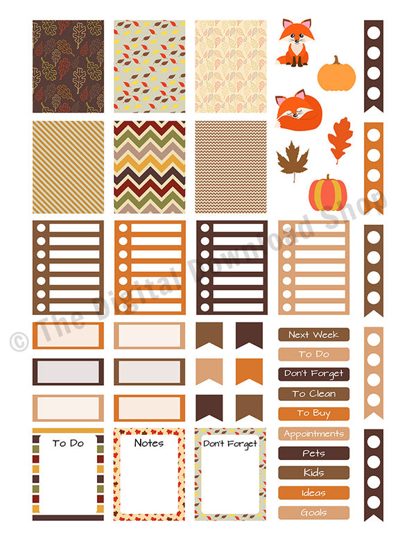 Fall Printable Planner Stickers