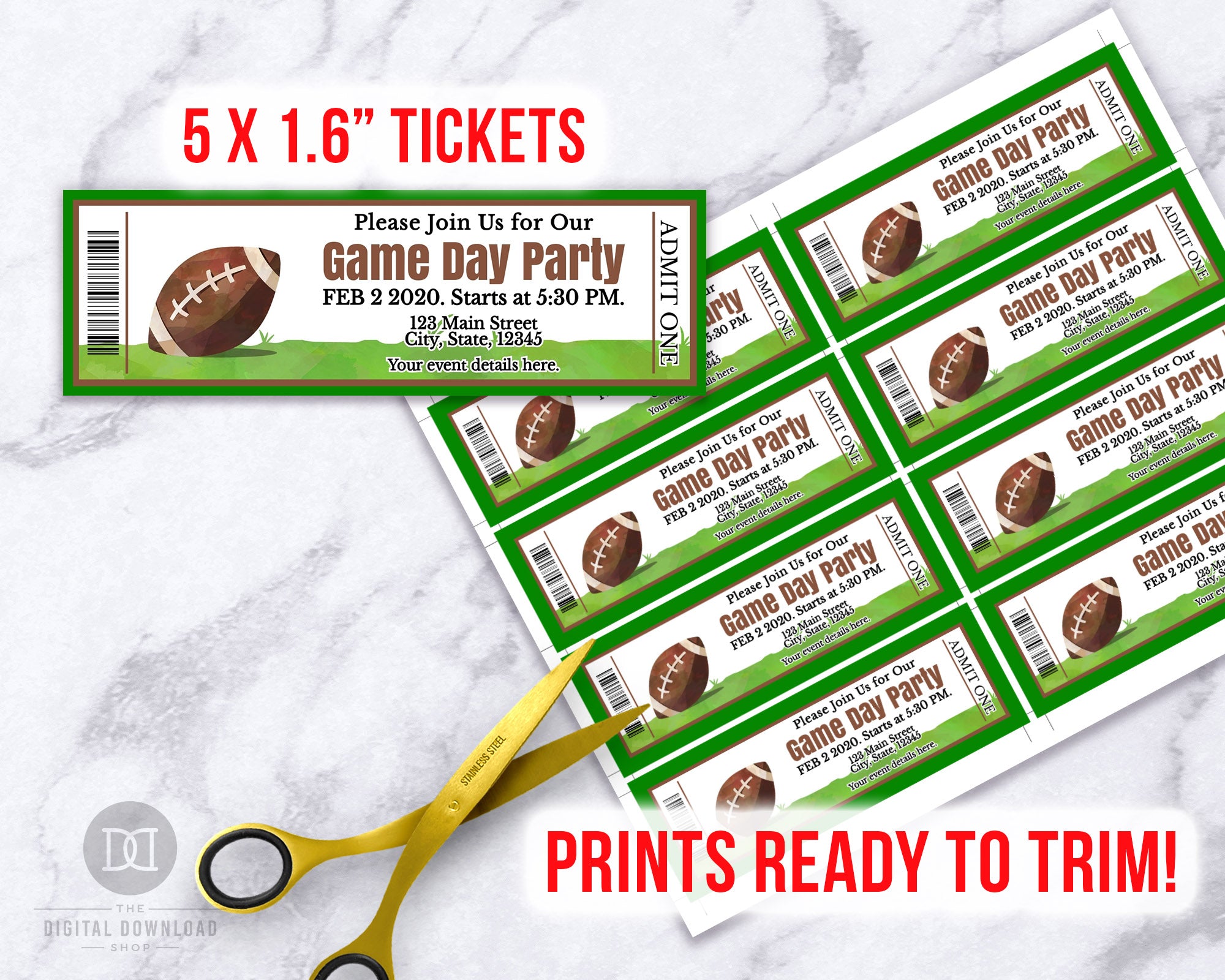 Printable Football Ticket Template - Free Printables Online