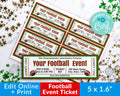 Football Invite Ticket Editable Printable *EDIT ONLINE*