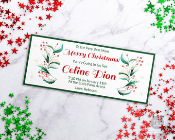 Christmas Gift Certificate Template- Elegant Greenery *EDIT ONLINE*