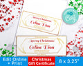 Christmas Gift Certificate Template- Elegant Gold *EDIT ONLINE*