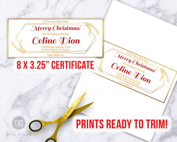 Christmas Gift Certificate Template- Elegant Gold
