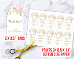 Blank Gift Tags Printable- Editable favor tags with beautiful watercolor florals. Customize them to say anything you want, all of the text is editable! | personalized gift tags, pink floral favor tags, wedding favor tags, birthday gift tags, #giftTag #favorTag #DigitalDonwloadShop