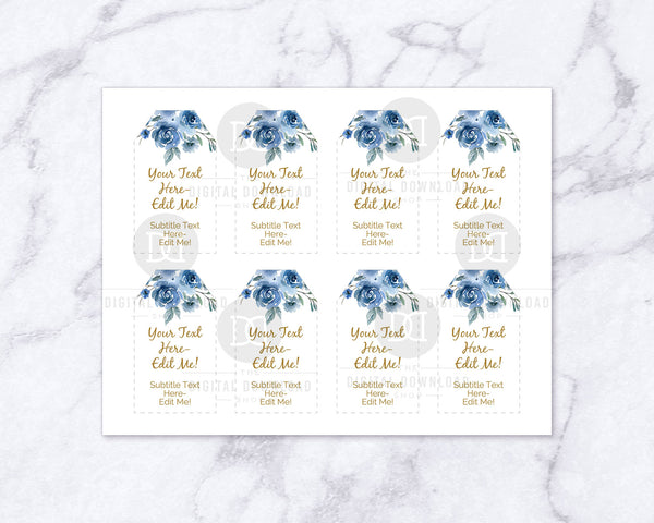 Gift Tags Printable- Blue Florals