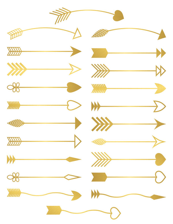 22 Gold Arrows Clipart