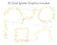 Gold Splatters Clipart