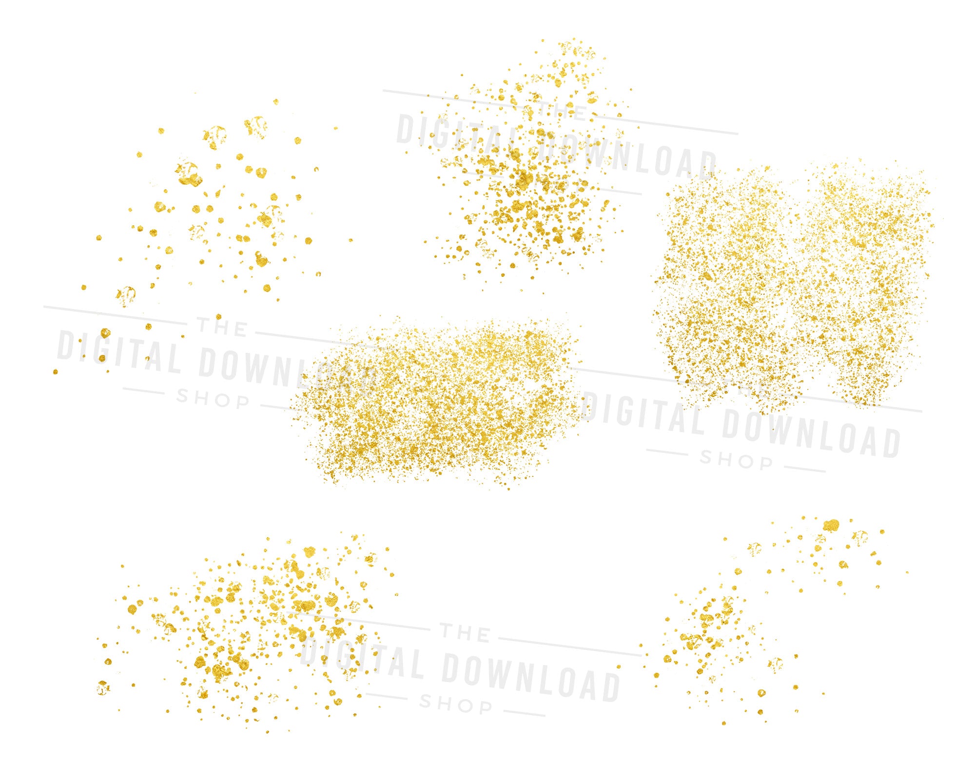 Gold Splatters Clipart, Gold Dust PNGs, Gold Glitter, Gold Overlays By  Digital Download Shop