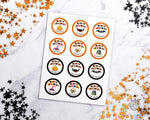 Halloween Round Stickers Editable Printable