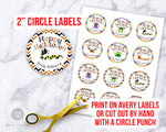 Halloween Monster Circle Labels Editable Printable