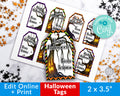 Halloween Tags Editable Printable- Spooky Trees *EDIT ONLINE*