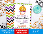 Halloween Party Invitation Template Printable Editable