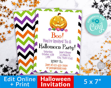 Halloween Party Invitation Template Printable *EDIT ONLINE*