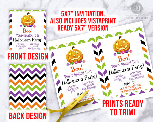 Halloween Party Invitation Template Printable Editable