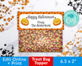 Editable Halloween Treat Bag Topper Printable- Pumpkins *EDIT ONLINE*