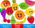 Happy Fruit Clipart