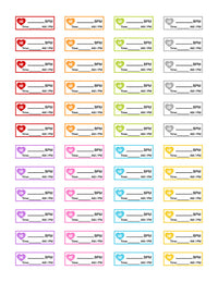 Heart Rate Tracker Printable Planner Stickers