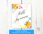 Gorgeous Hello Summer wall art printable with bright and cheery watercolor florals. This lovely summer decor art print would be the perfect way to brighten up any room of your home!