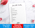 Editable Hourly Planner Printable