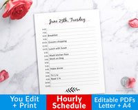 Hourly planner editable printable. This editable hourly schedule is the easiest way to plan out your days!
