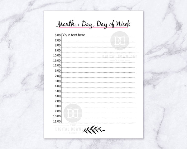 Hourly planner editable printable. This editable hourly schedule is the easiest way to plan out your days!