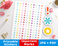 Important Marks Printable Planner Stickers- The Digital Download Shop