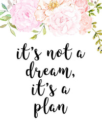 It's Not a Dream It's a Plan Motivational Printable
