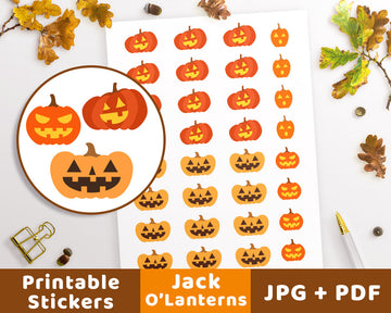 Jack O'Lantern Halloween Planner Stickers