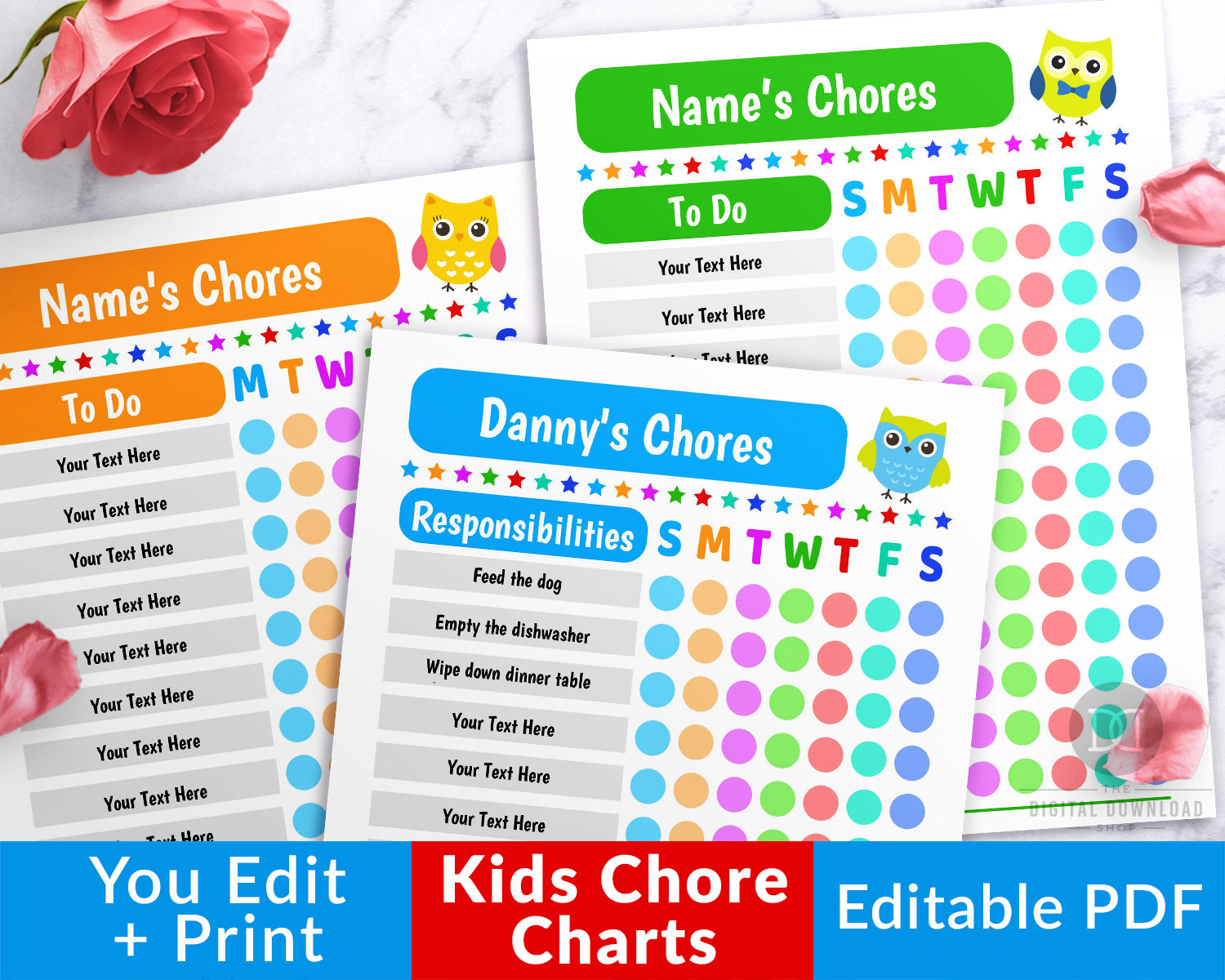 EDITABLE CHORE CHART FOR KIDS – Printable Crush, LLC